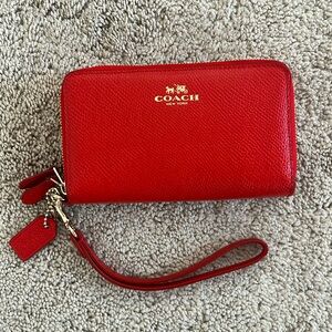 ✨Red Coach Wristlet